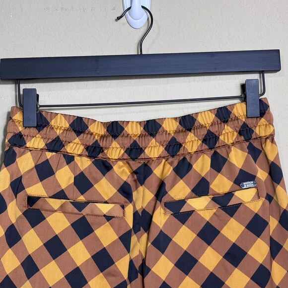 NEW Scotch & Soda Mid Rise Plaid Checkered Navy Gold Pants Womens Size XS Preppy - Picture 7 of 14